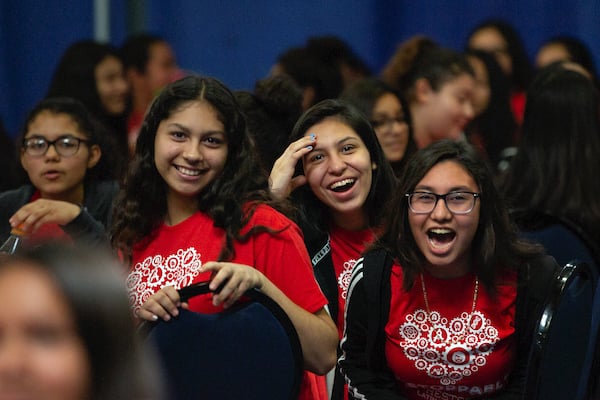 Students have a fun time at HESTEC Latina Day.