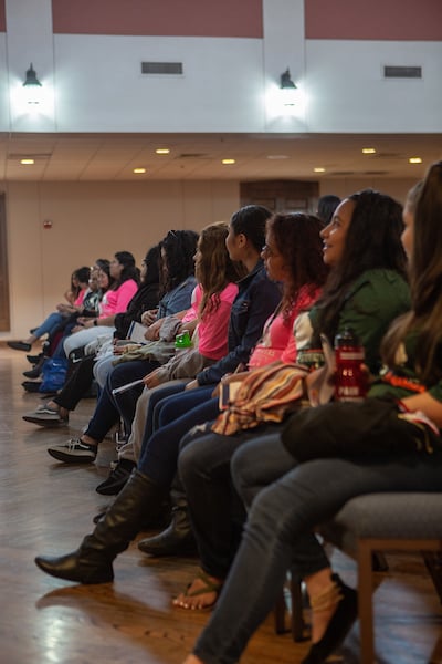 Students listen to speaker