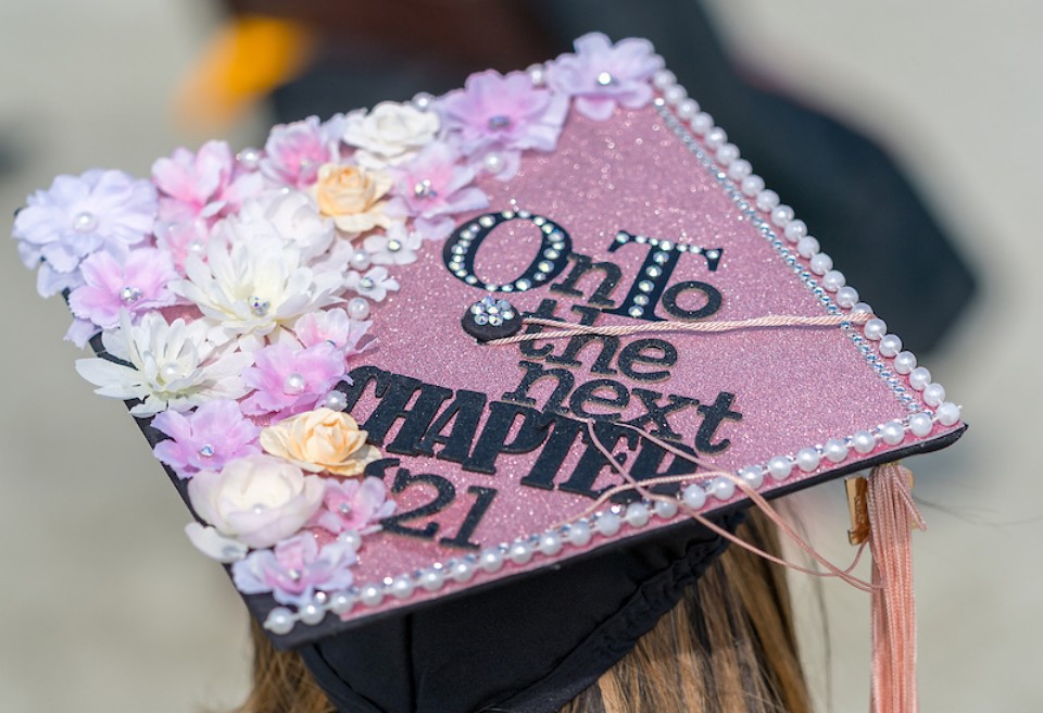 Thumbnail: decorated graduate cap | On to the next chapter '21