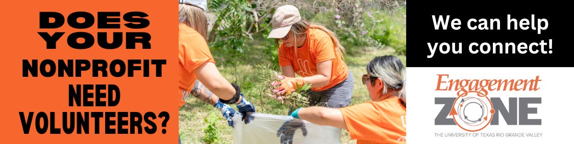 Does your Nonprofit need Volunteers? We can help you connect. Volunteers picking up trash. click to view engagement zone information  