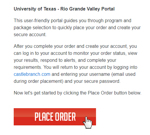 Place order screenshot of computer.