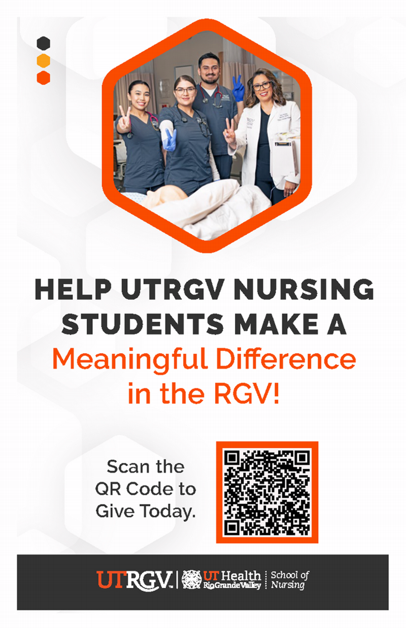 Flyer with students in the center that encourages you to donate.