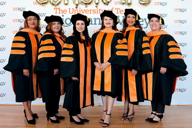 The six graduates of the second cohort of the Doctor of Nursing Practice