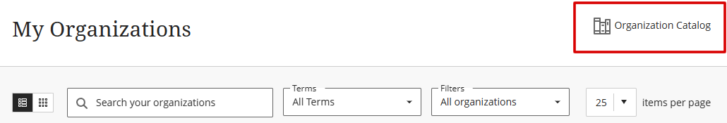 Access Organization Catalog