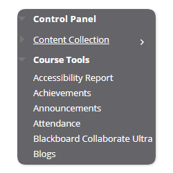 Select Blogs from course menu