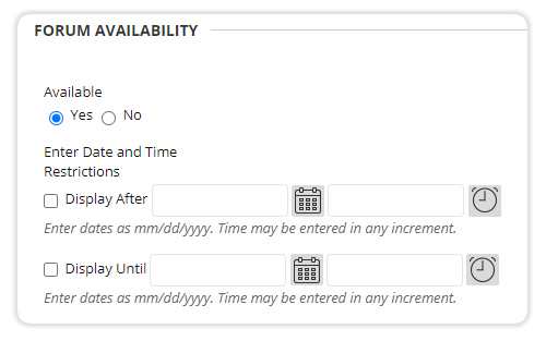 Forum availability