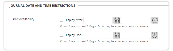 Journal availability