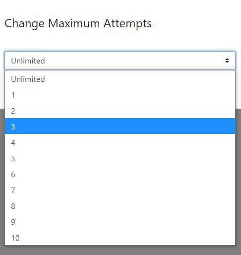 change maximum attempts