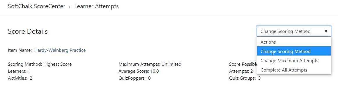 change scoring method