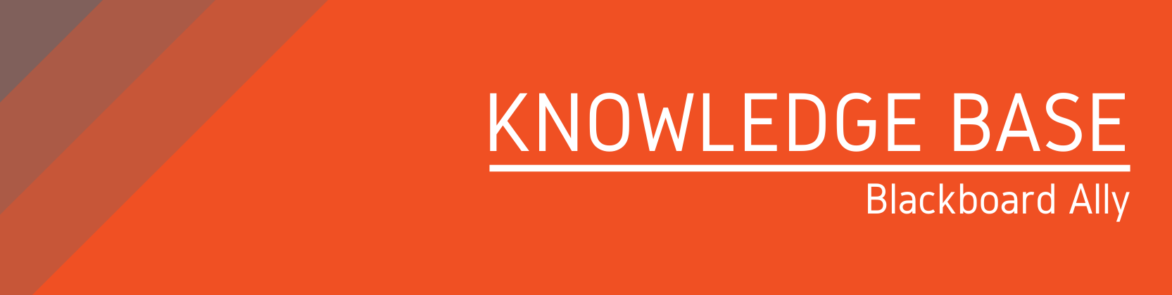 Knowledge Base: Blackboard Ally