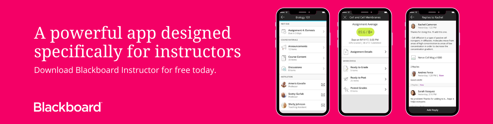 Blackboard Instructor App | A powerful app designed specifically for instructors.  Page Banner 