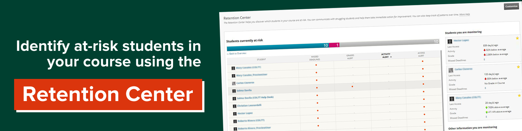 Identify Students At-Risk Using the Retention Center Page Banner 