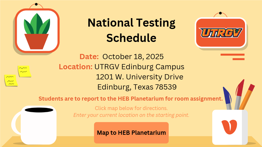 Edinburg National Testing Location Oct. 2025