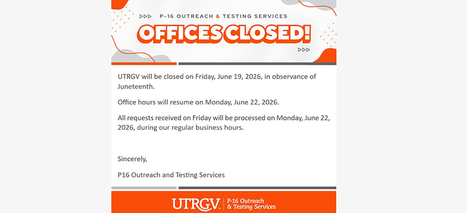 Office Closed for Juneteenth, Friday 19, 2026. Regular Office Hours will resume Monday, June 22.