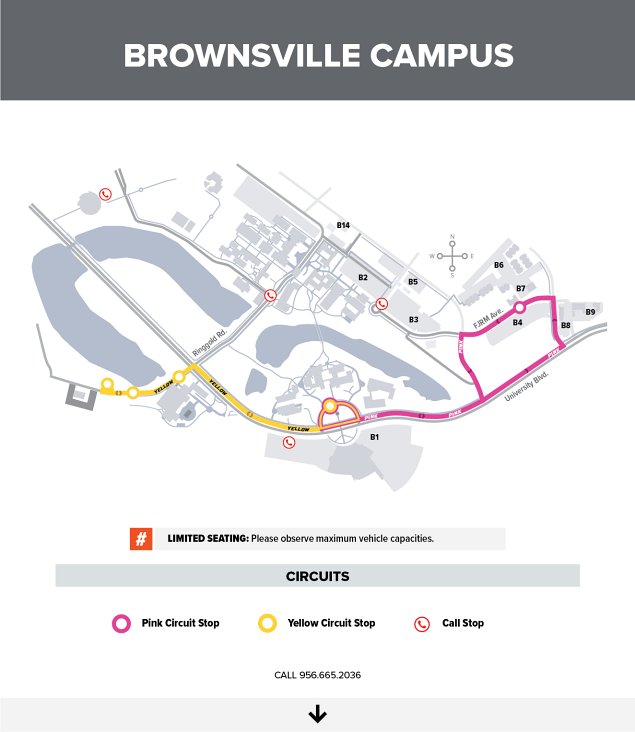 Brownsville Campus | Pink and Yellow Circuit map