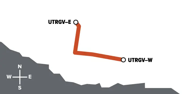 route map from UTRGV-E to UTRGV-W