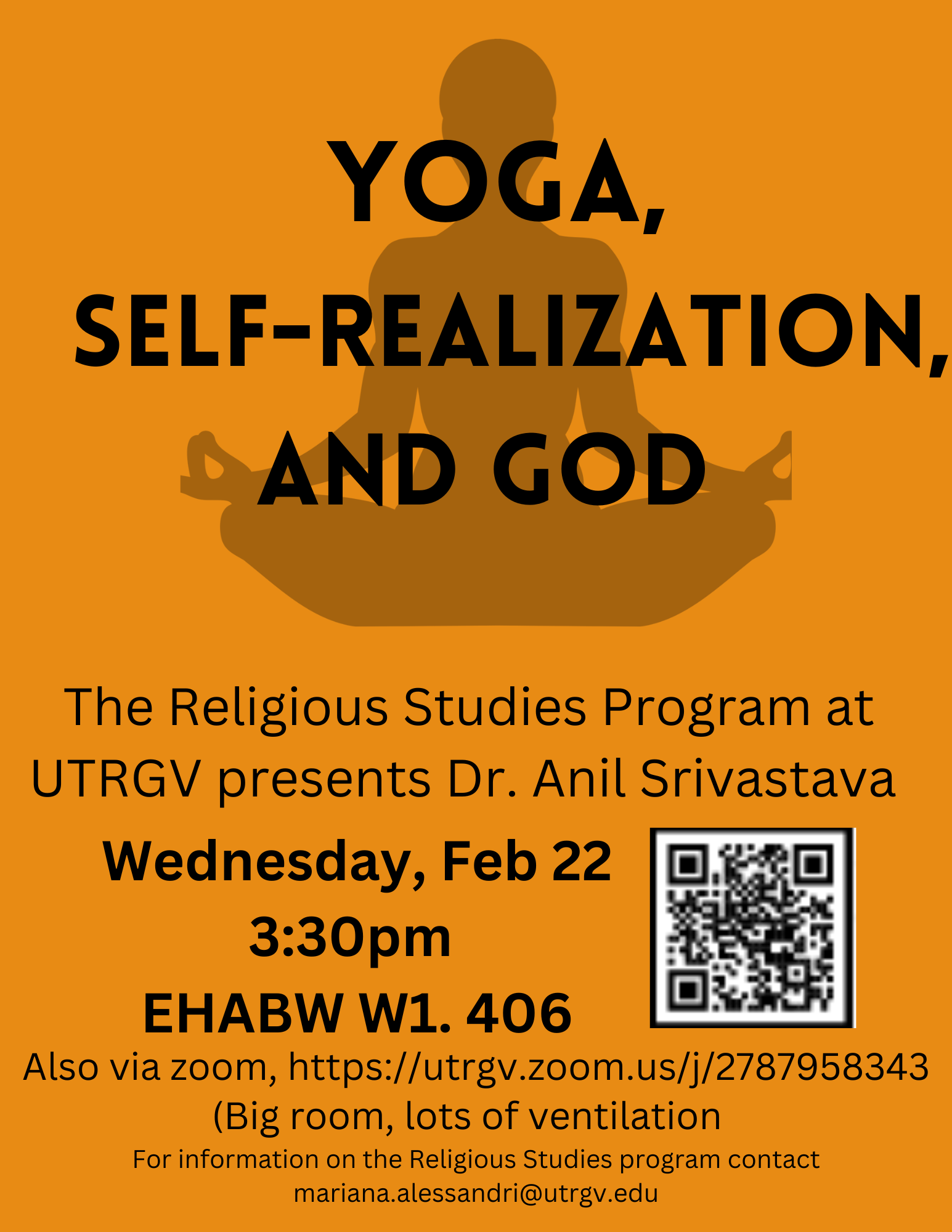 Dr. Anil Srivastava will give a free hybrid talk titled "Yoga, Self-Realization, and God"