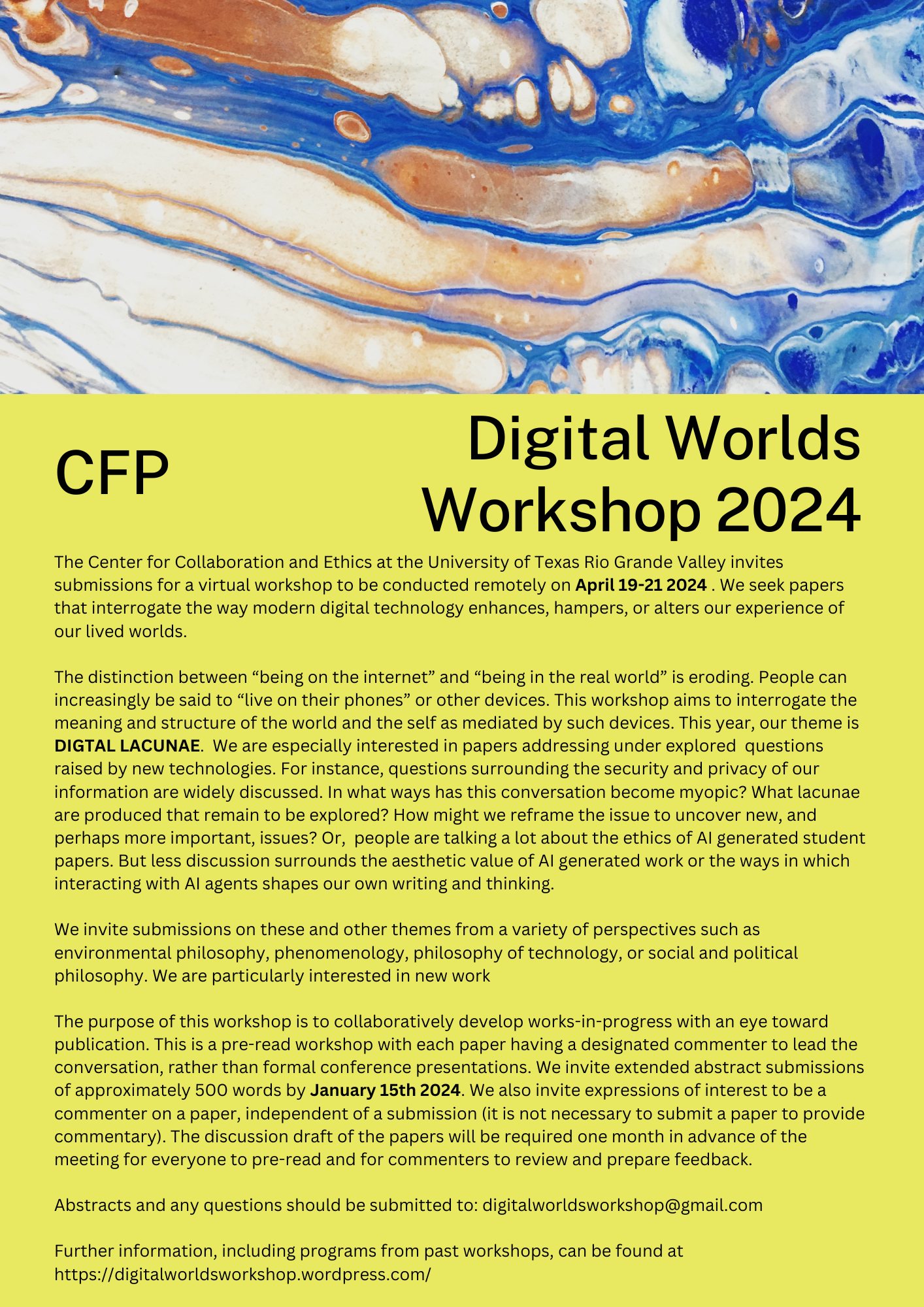 Dr. Ian Werkheiser and Dr. Mike Butler are pleased to announce the 4th annual Digital Worlds Workshop!