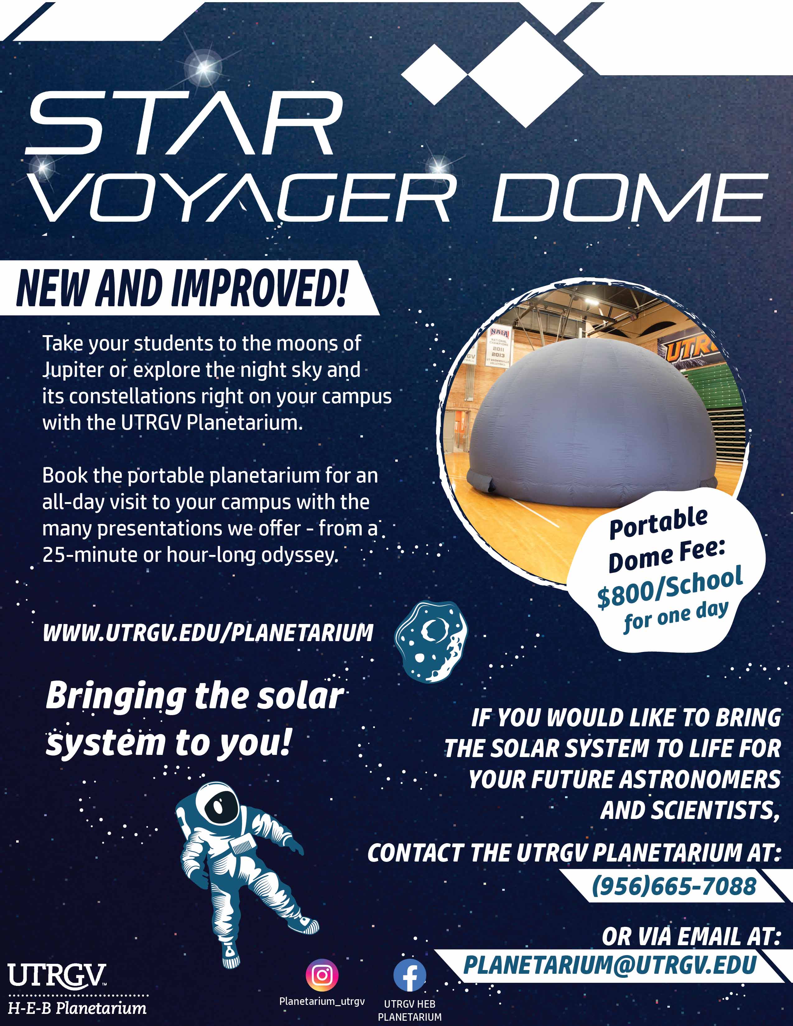 UTRGV Planetarium Discover Portable Dome Information