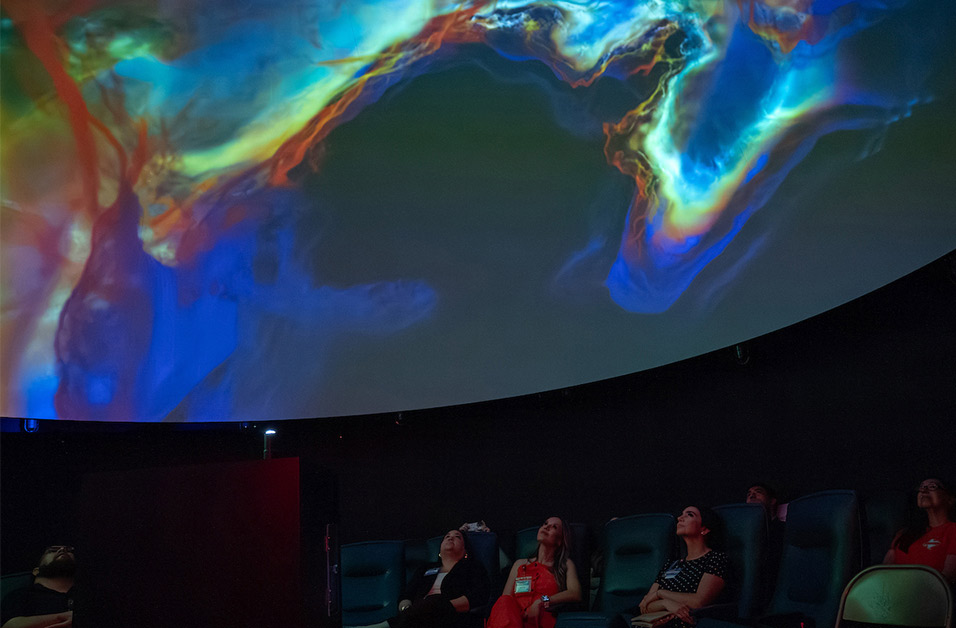 Representatives from H-E-B invited to view a short film at the H-E-B Planetarium at UTRGV