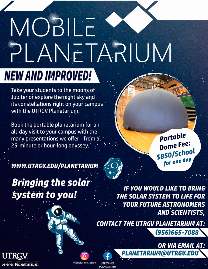 UTRGV Planetarium Discover = Portable Dome Information