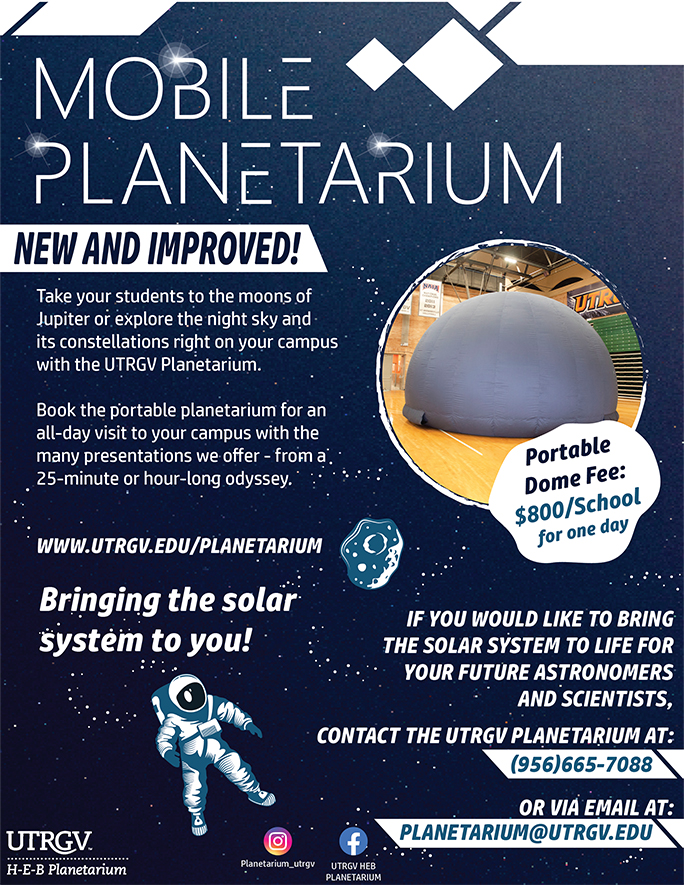 UTRGV Planetarium Discover Portable Dome Information