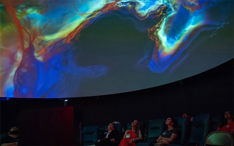 Representatives from H-E-B invited to view a short film at the H-E-B Planetarium at UTRGV