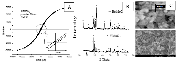Magnetic hysteresis loop, X-ray diffraction patterns, SEM images
