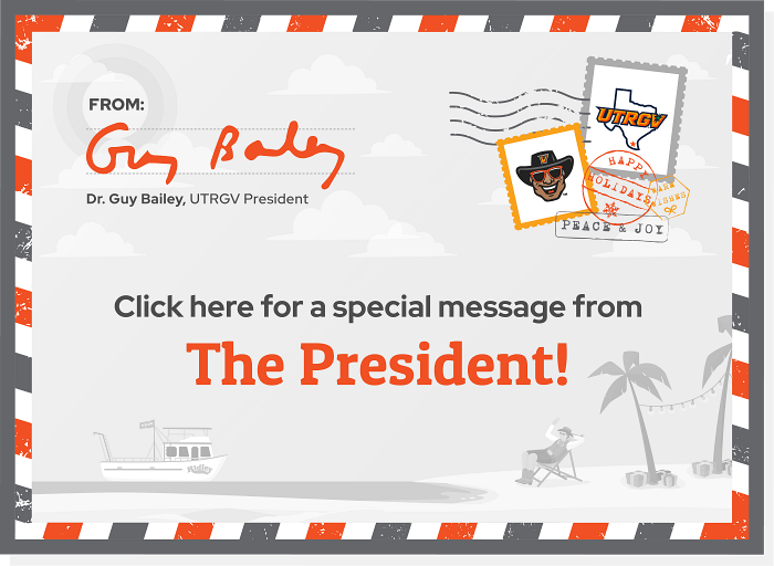 Holiday letter with President Bailey's name.