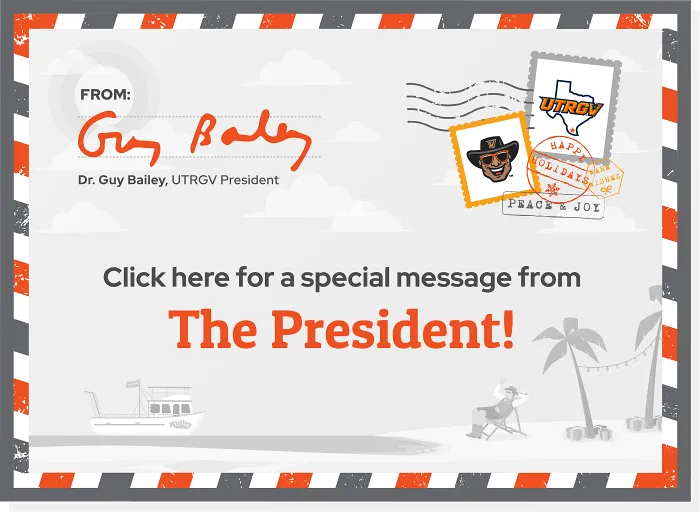 Envelope graphic that reads Click here for a special message from The President.
