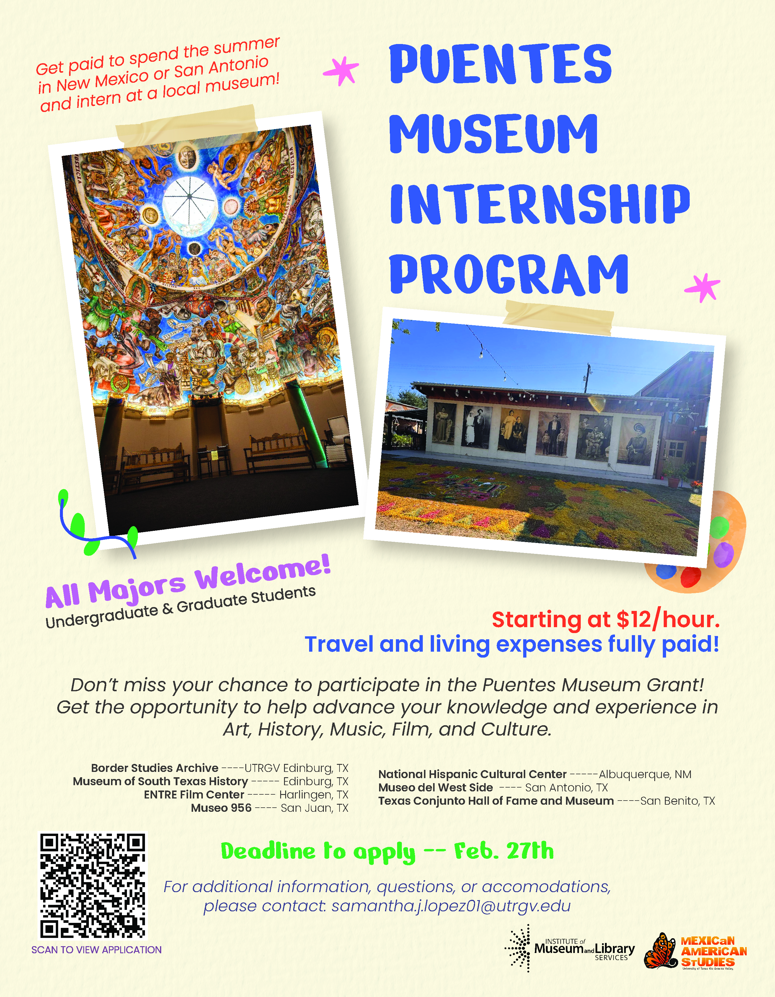 Museum Internship information flyer