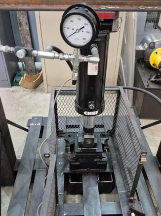 MTS large piston applying load to the bearing adapter
