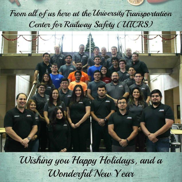 From all of us here at the University Transportation Center for Railway Safety (UTCRS): Wishing you Happy Holidays, and a Wonderful New Year