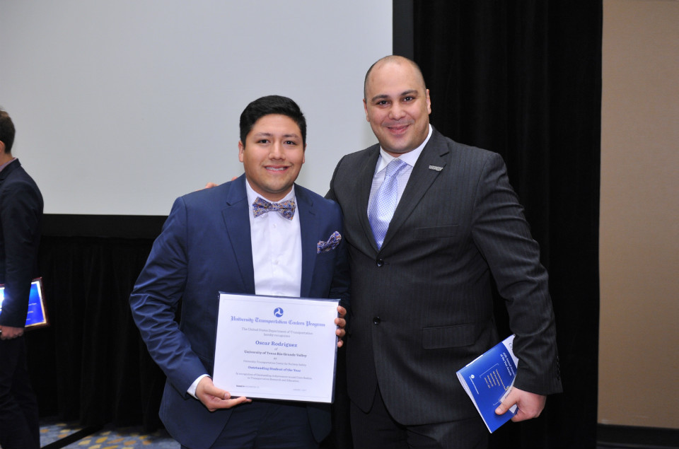 2016 Student of the Year Award Recipient Mr. Oscar Rodriguez alongside UTCRS Director, Constantine Tarawneh (January 9, 2017), Picture 2