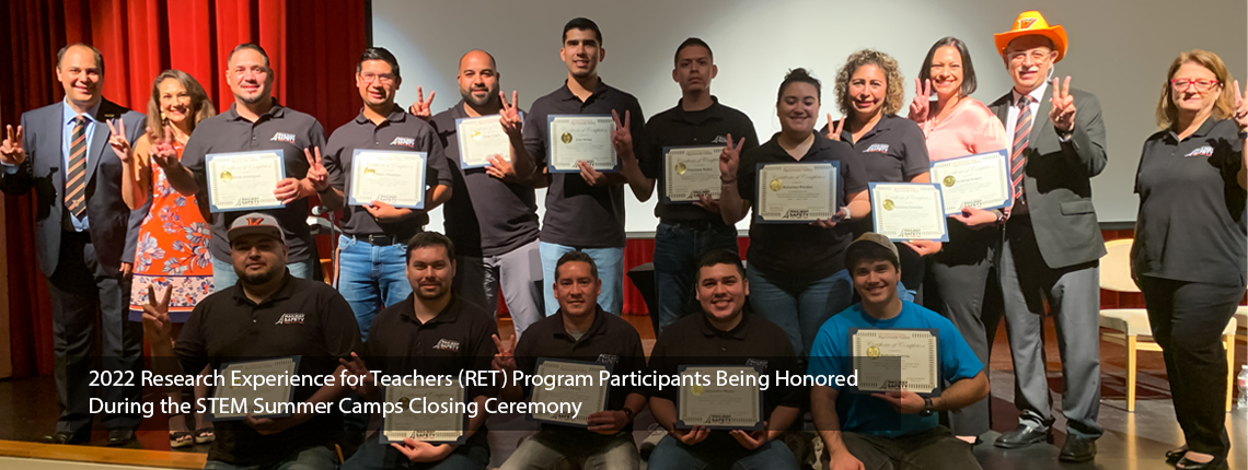 2022 Research Experience for Teachers (RET) Program Participants Being Honored During the STEM Summer Camps Closing Ceremony