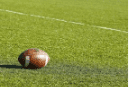 Football in field