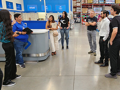 Students at an internship site