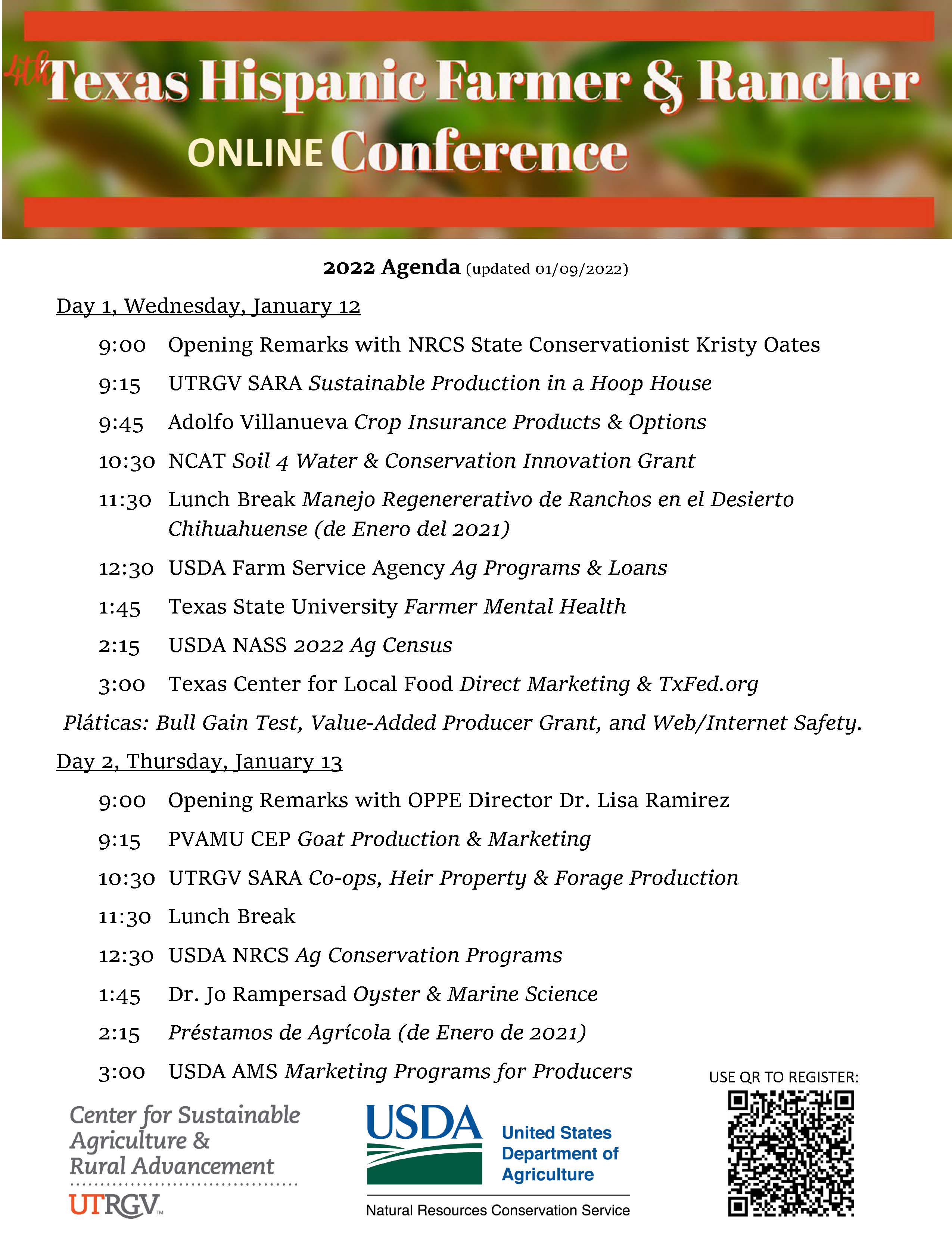 texas hispanic farmer and rancher online conference 2022 agenda