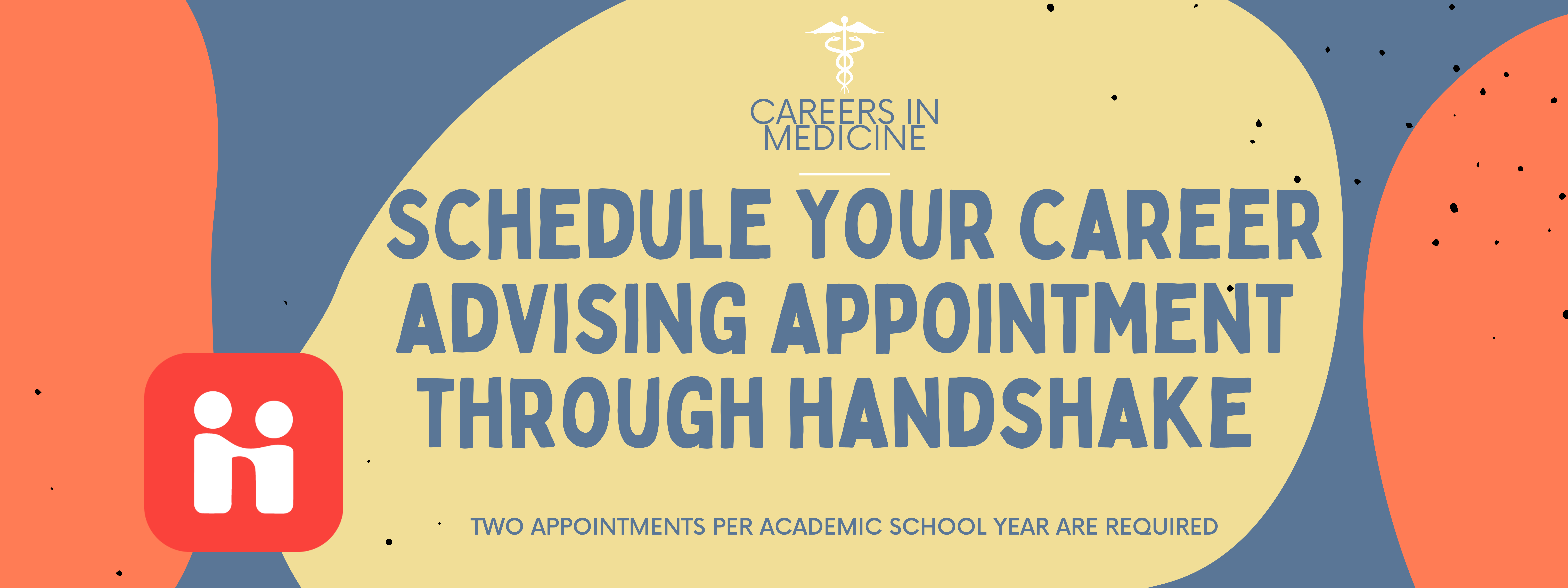 Schedule your career advising appointment through handshake Page Banner 