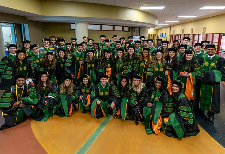 Dean Hocker and the UTRGV School of Medicine Class of 2022. Page Banner 