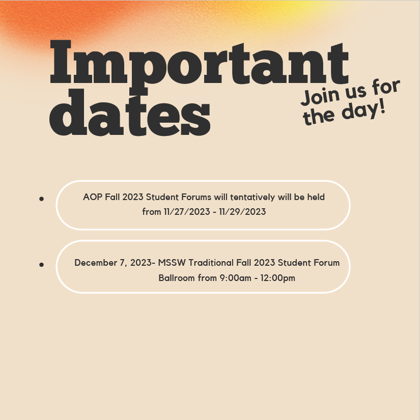 Important dates page 3 SSW 2023