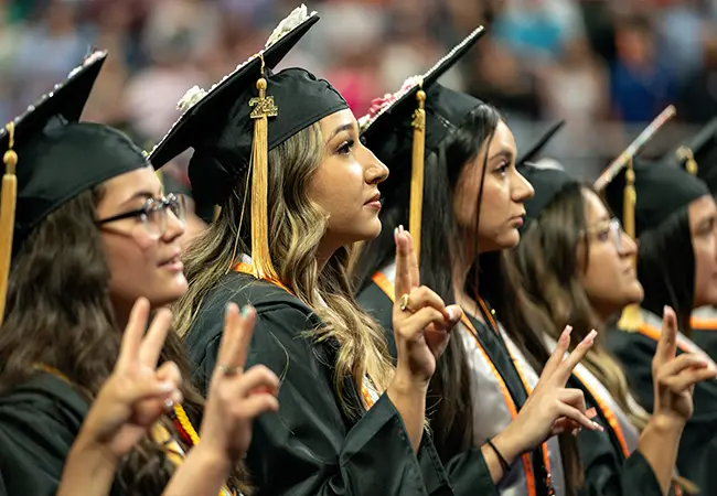 students graduating from UTRGV