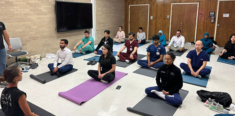 Wellness yoga session.