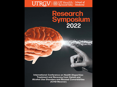 program booklet cover image of hand reaching out to touch brain