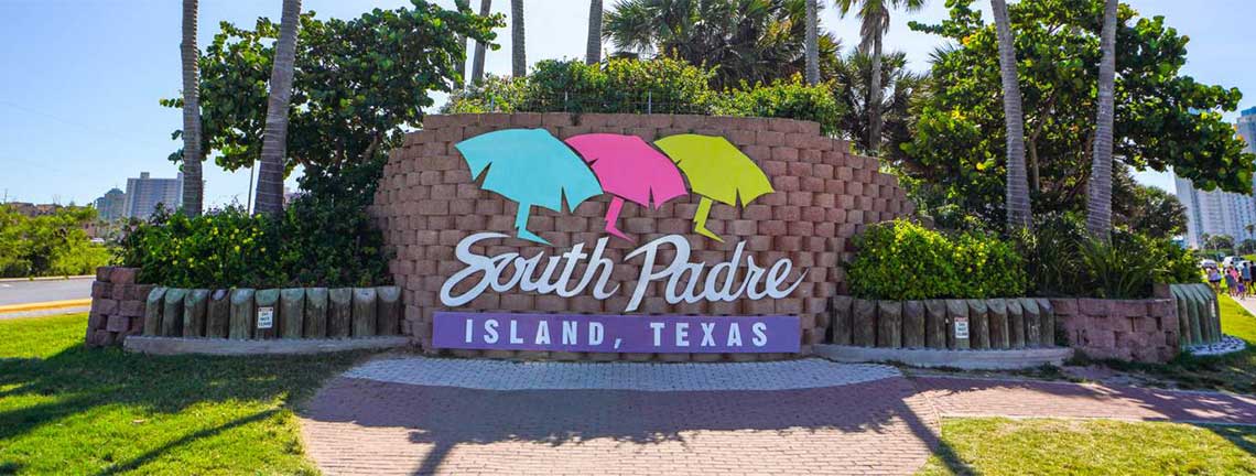 South Padre Island welcome sign