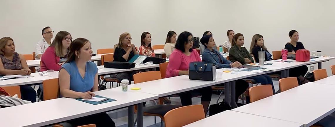 Teachers in classroom at 2019 Workshop