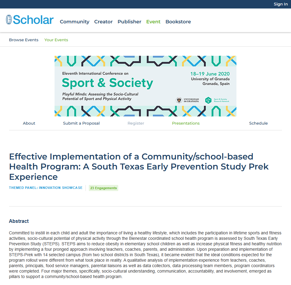 Presentation on the Effective Implementation of a Community/School Based Health Program