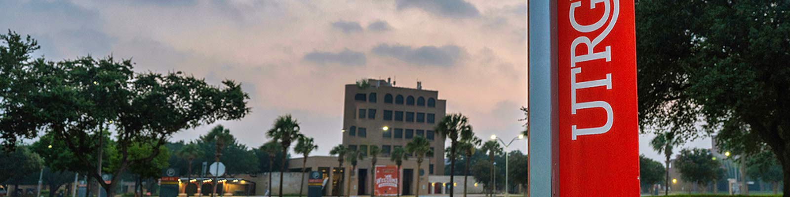 UTRGV Ucentral building in the background