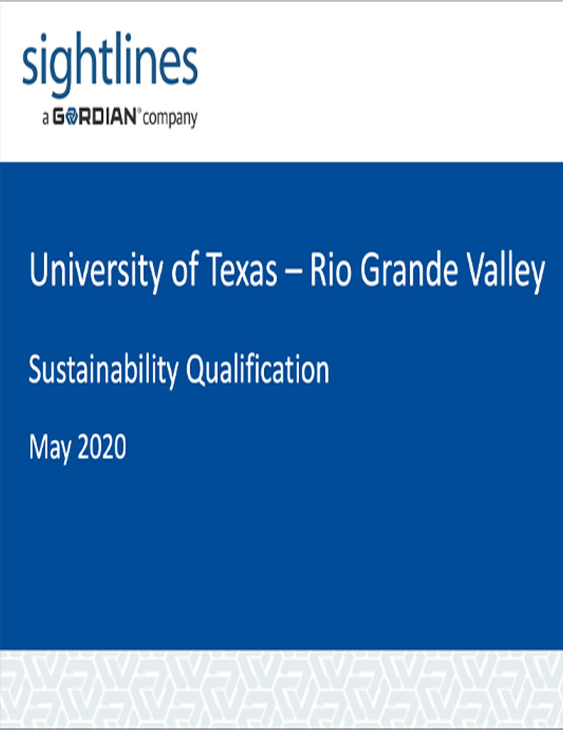 University of Texas Rio Grande Valley Sustainability Qualification May 2020