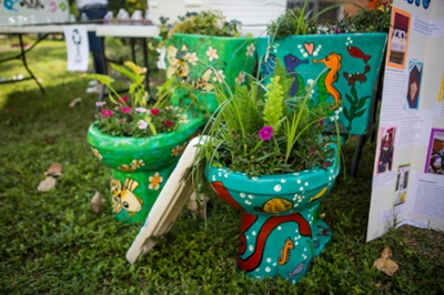 Buell Inc Upcycled Art: Toilets into Garden Planters